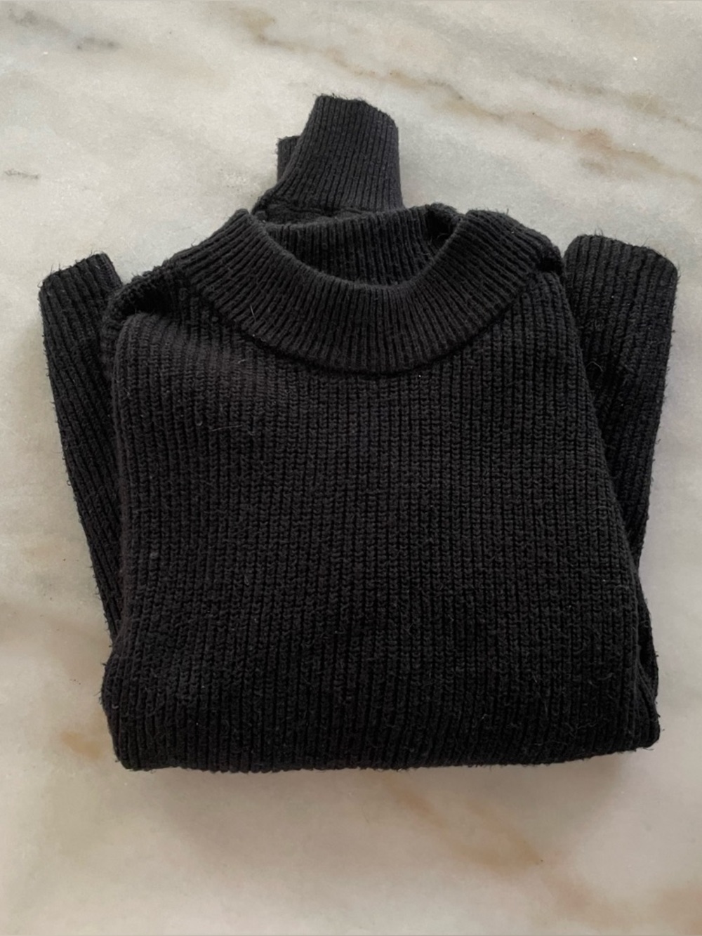 Vince Camuto Classic Black Ribbed Turtleneck Sweater size L